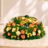 Douceur Ambrée — coussin funéraire, fleurs de deuil livrées à Toulouse